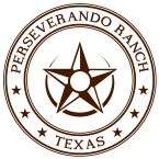 Perseverando Ranch Logo, Texan and Veteran Grown (circle enclosing star)